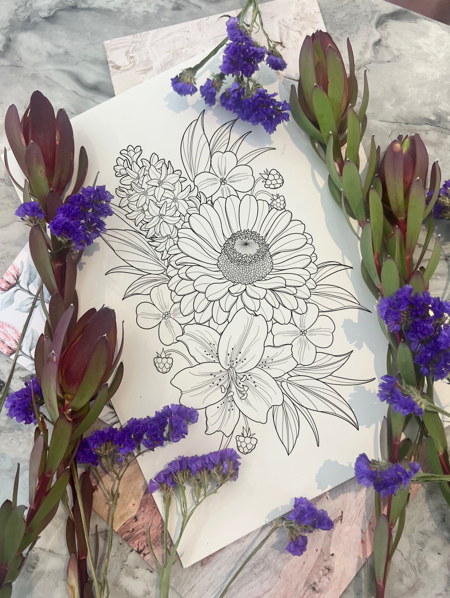 (Wildflowers) pre-drawn design