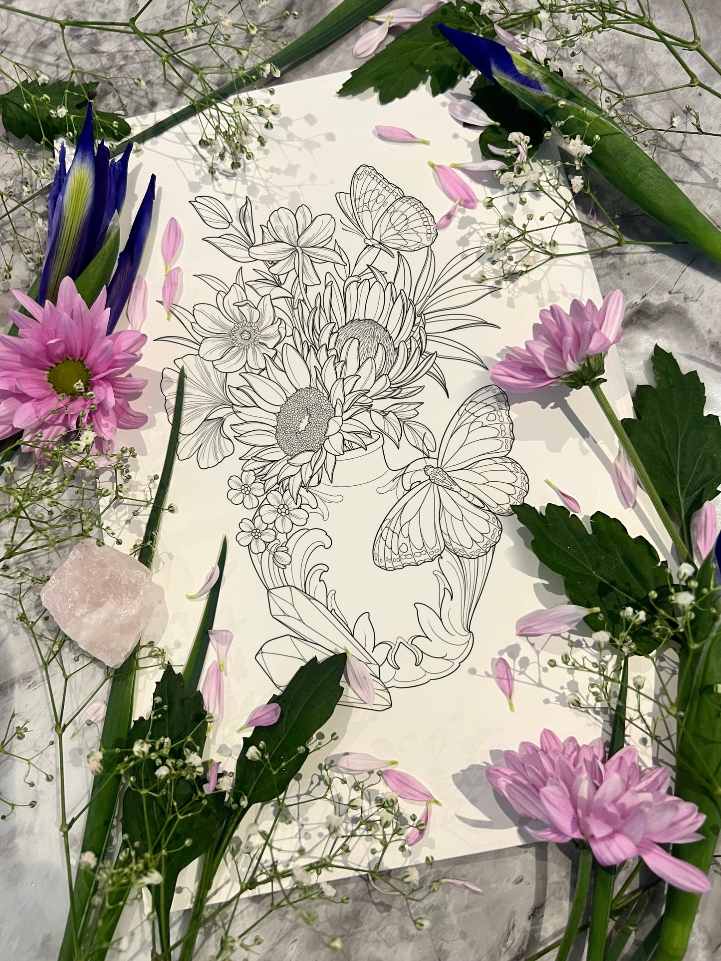 (Antique vase) pre-drawn design